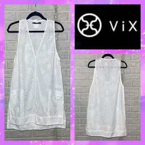 NWT MSRP $158 ViX white swim cover up Women's Size Large